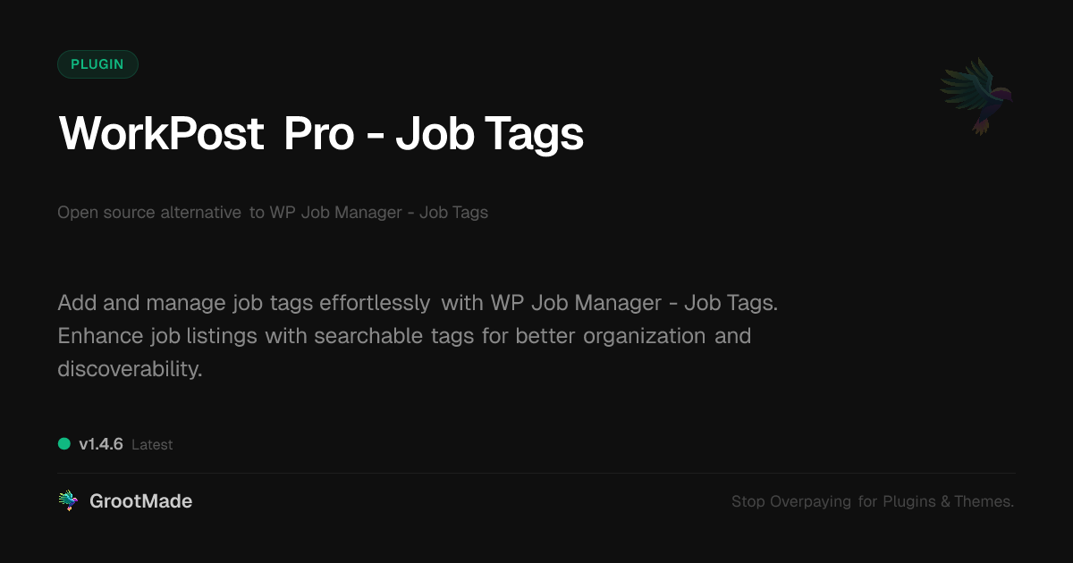 Preview of WorkPost Pro - Job Tags
