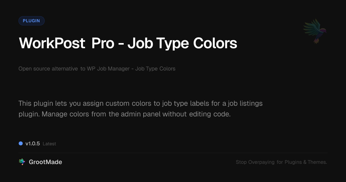 Screenshot of WorkPost Pro - Job Type Colors website