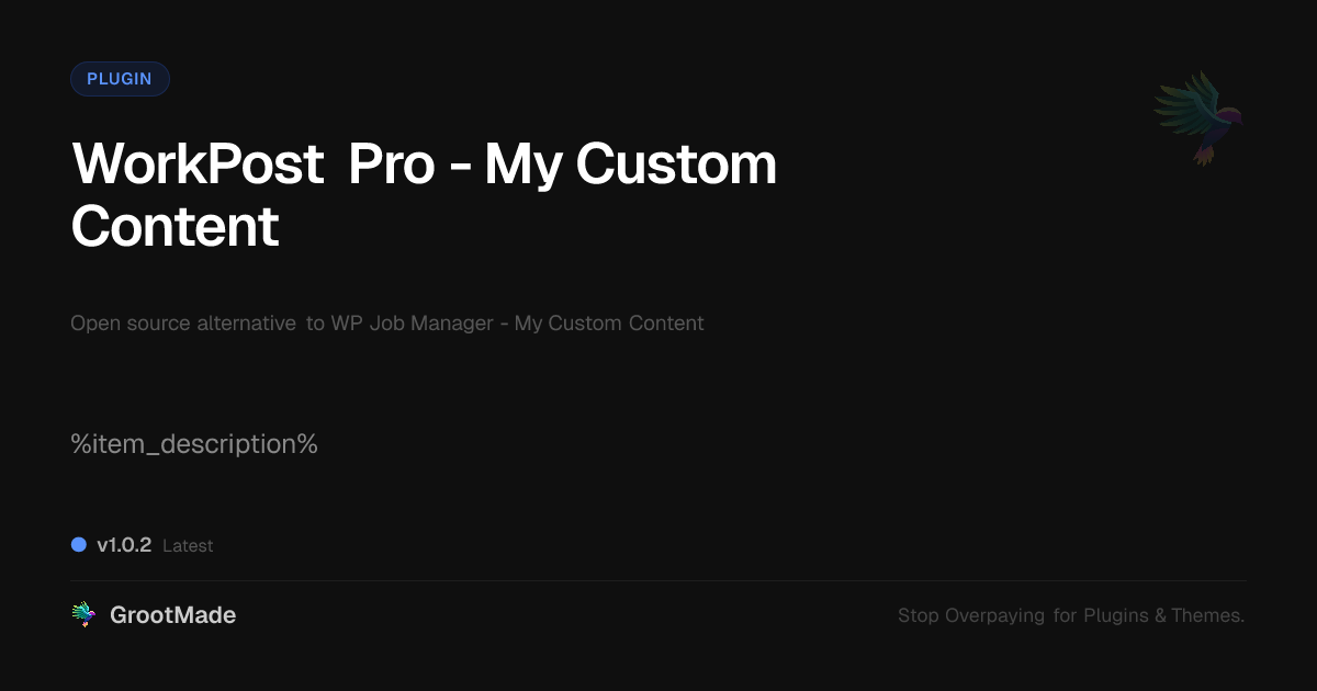 Preview of WorkPost Pro - My Custom Content