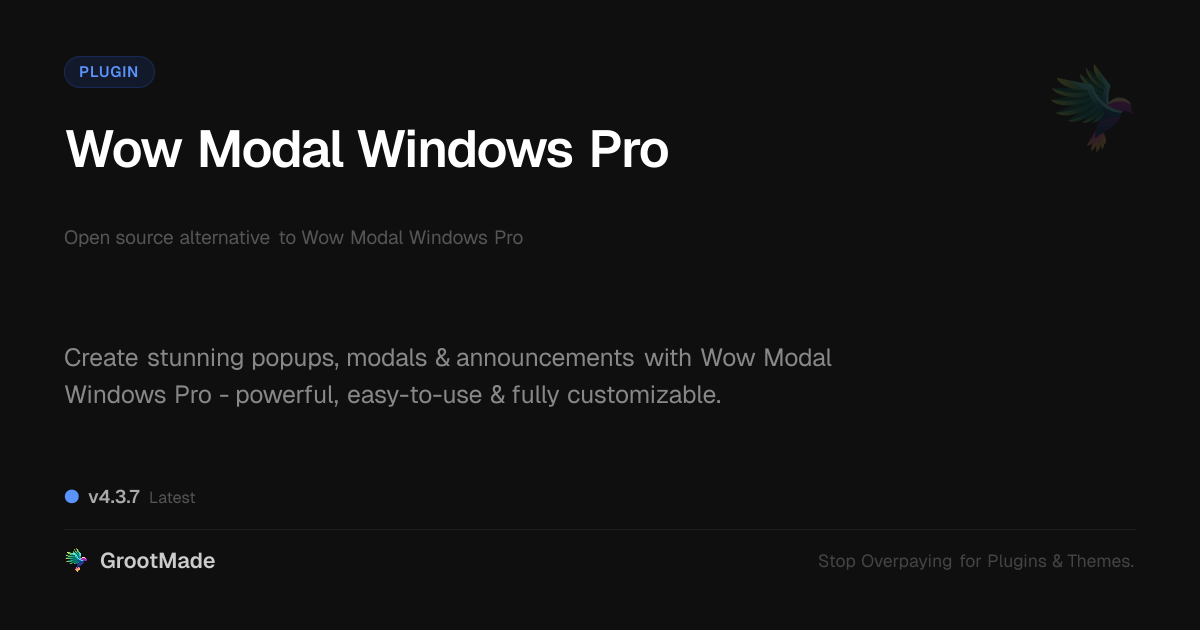Preview of Wow Modal Windows Pro