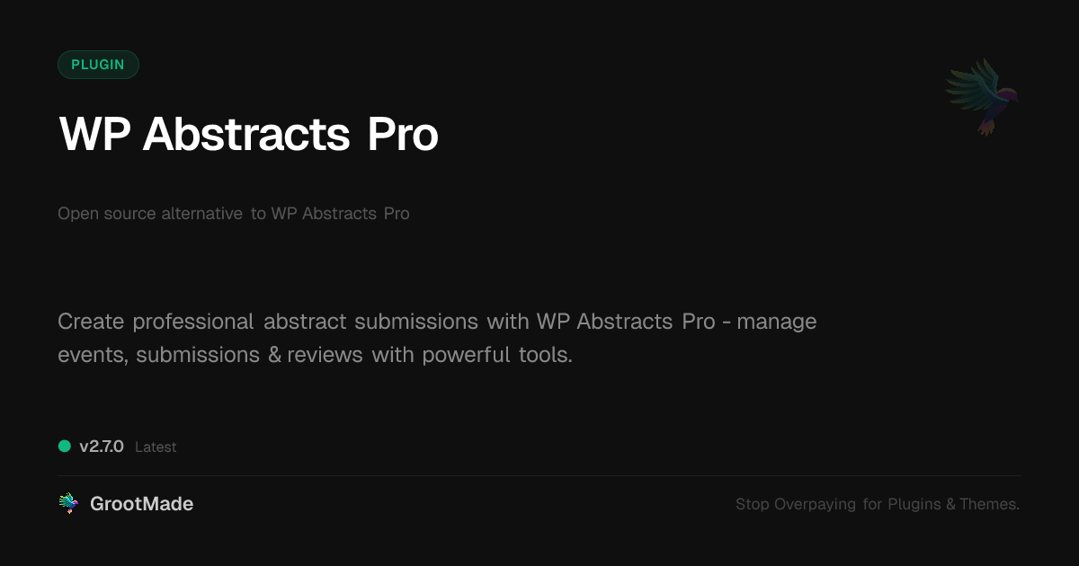 Preview of WP Abstracts Pro