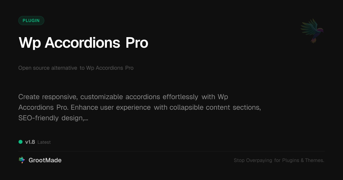 Preview of Wp Accordions Pro