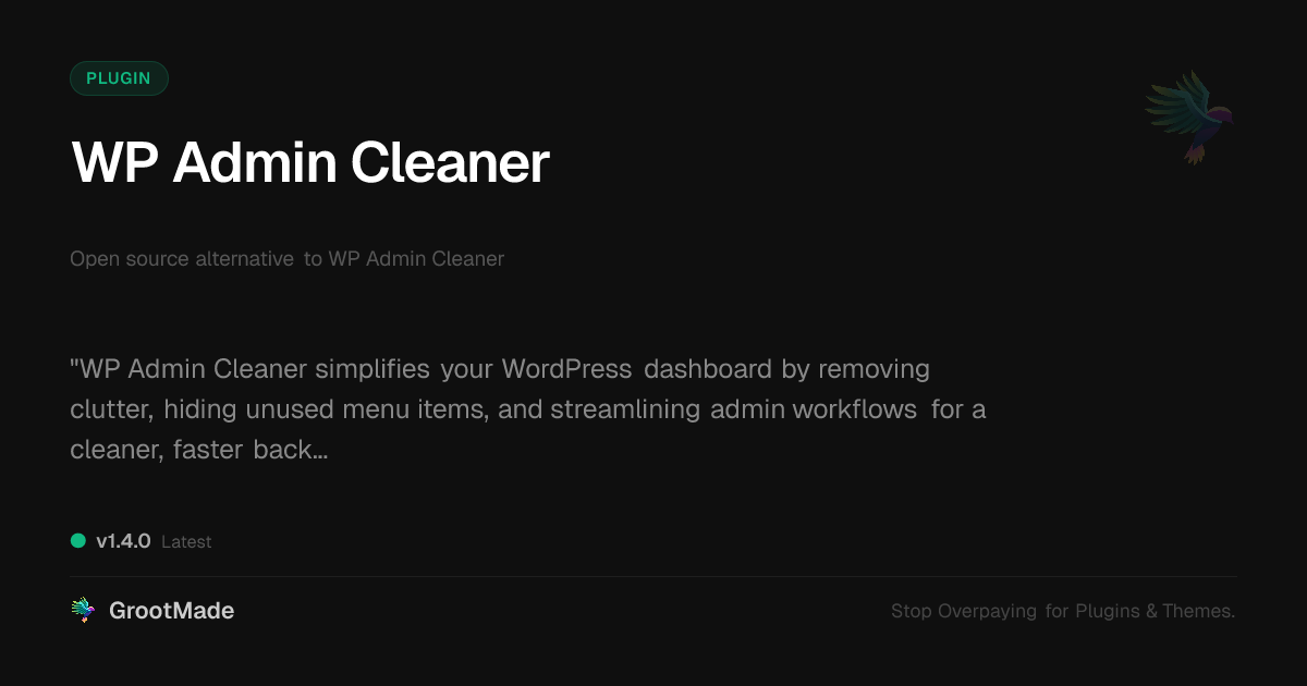 Preview of WP Admin Cleaner
