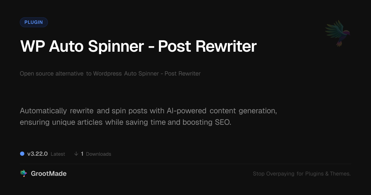 Preview of WP Auto Spinner - Post Rewriter
