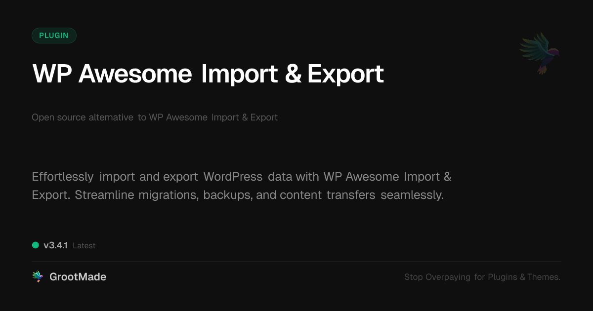 Preview of WP Awesome Import & Export