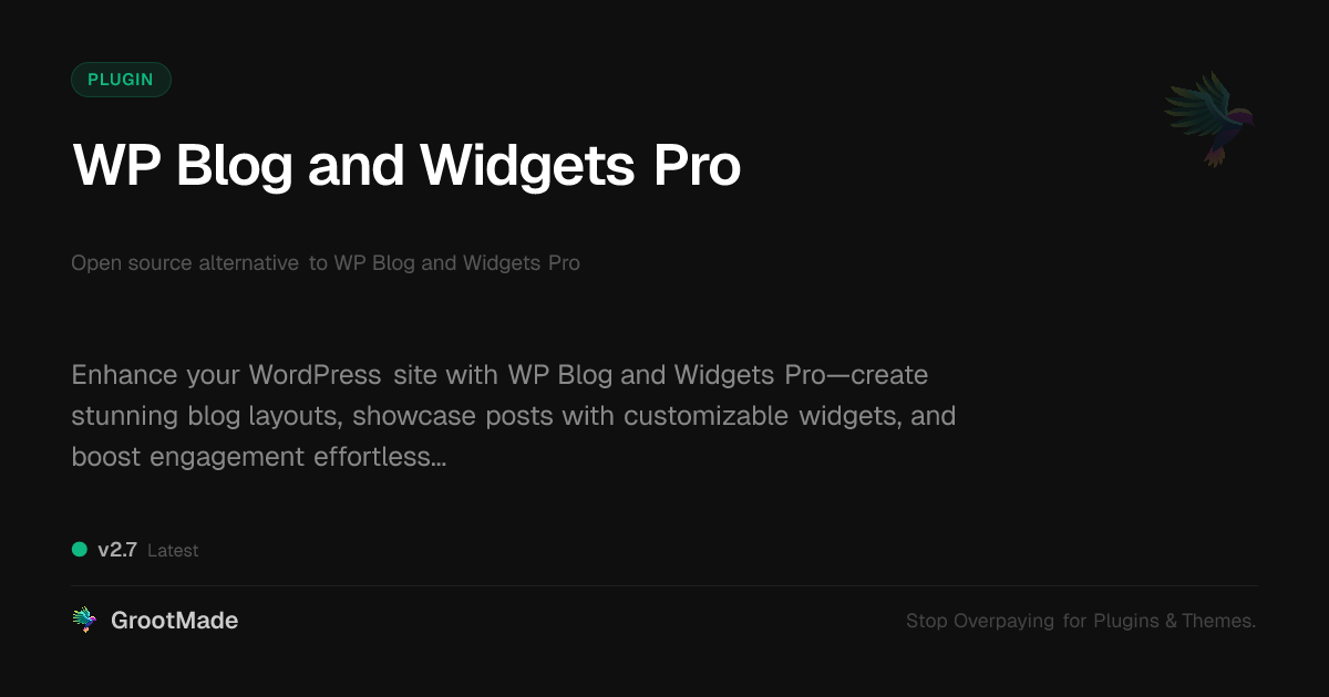Preview of WP Blog and Widgets Pro