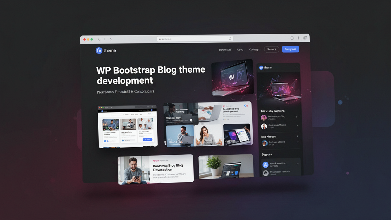 Preview of WP Bootstrap Blog theme development