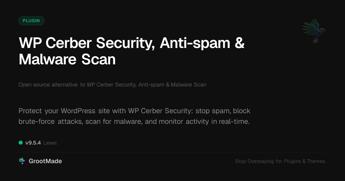 Preview of WP Cerber Security, Anti-spam & Malware Scan