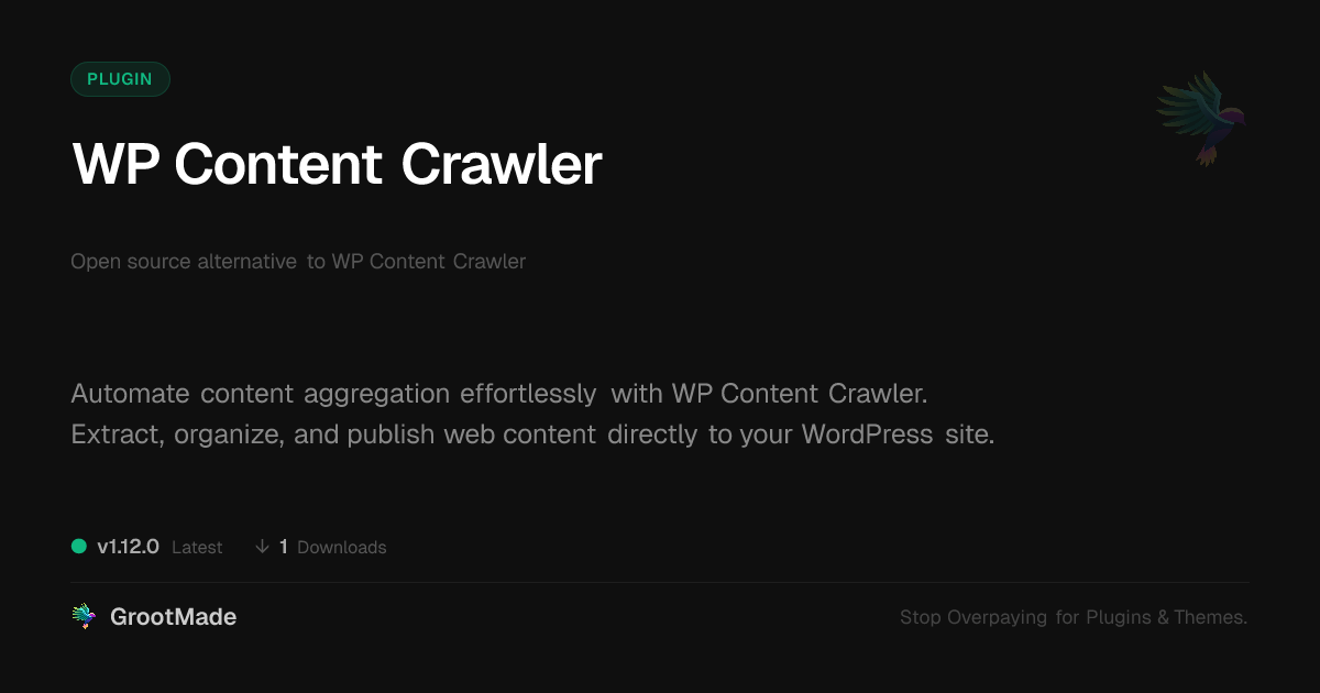 Preview of WP Content Crawler