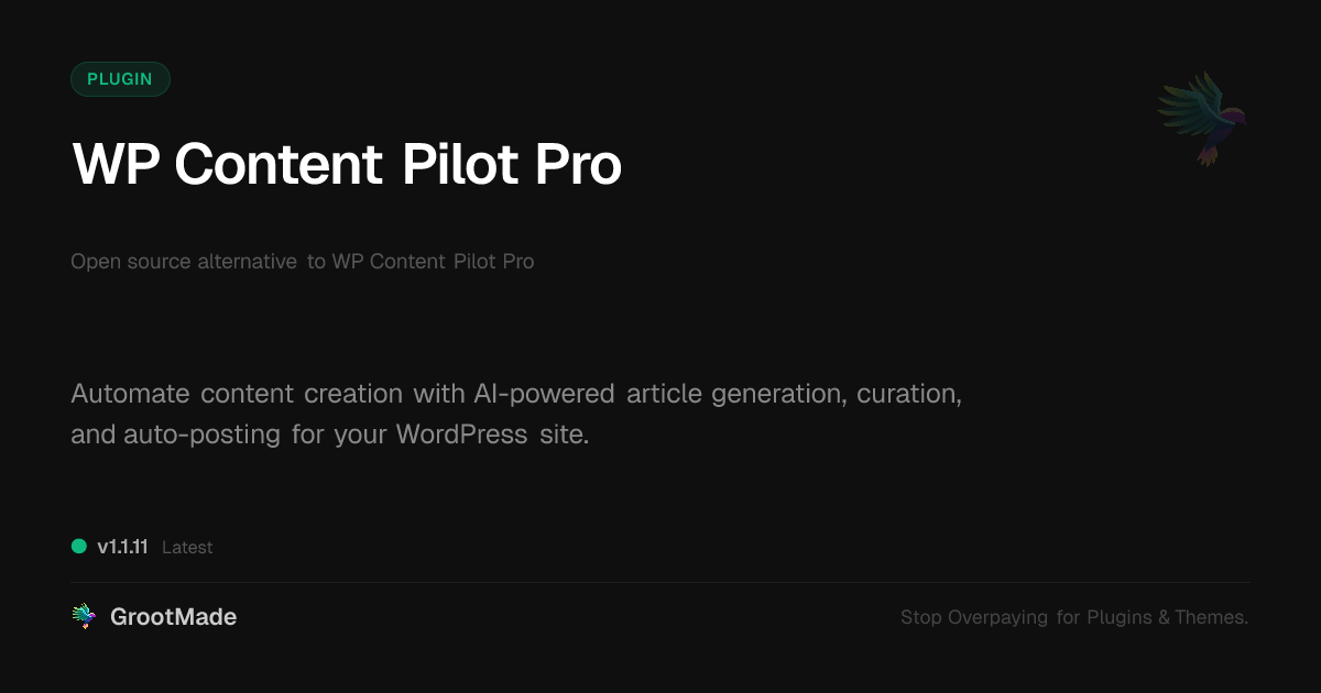 Preview of WP Content Pilot Pro