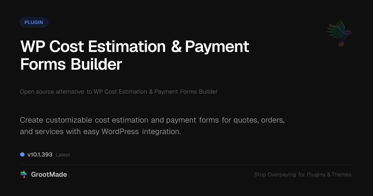 Preview of WP Cost Estimation & Payment Forms Builder