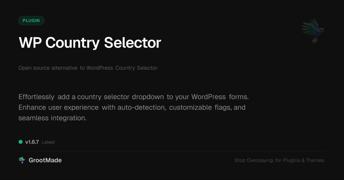 Preview of WP Country Selector