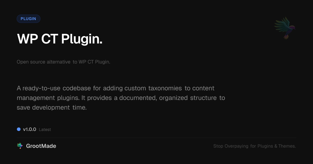 Preview of WP CT Plugin.