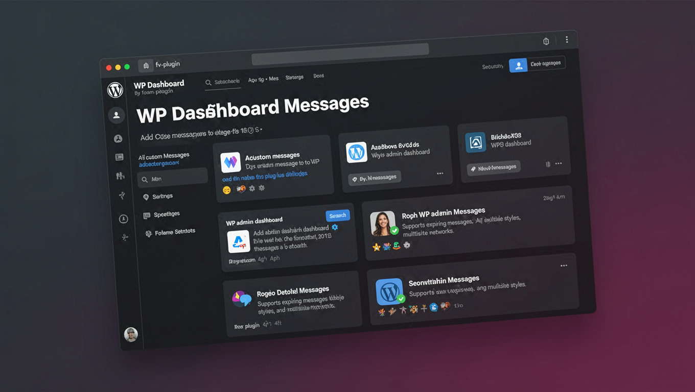 Preview of WP Dashboard Messages