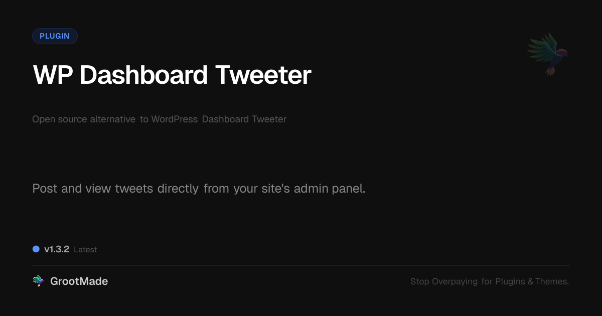 Preview of WP Dashboard Tweeter