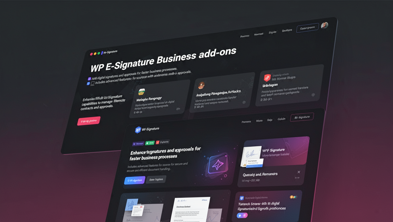 Preview of WP E-Signature Business add-ons