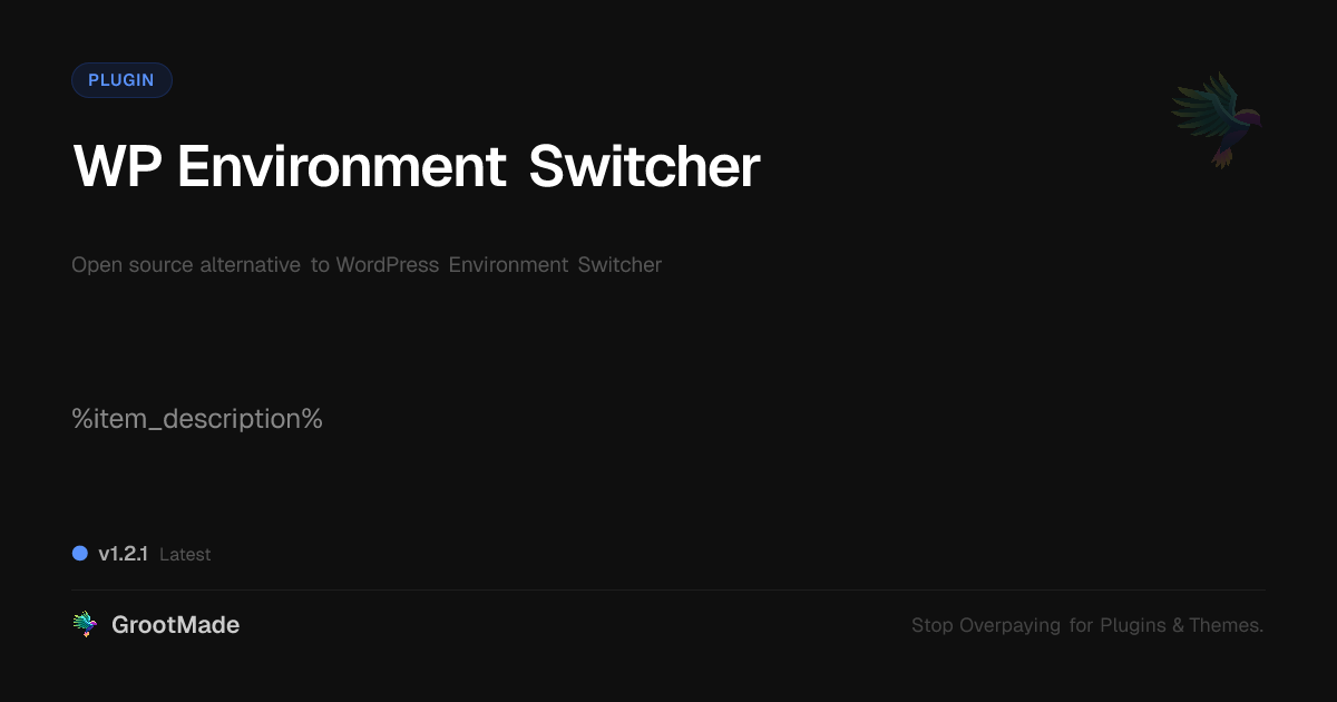 Preview of WP Environment Switcher