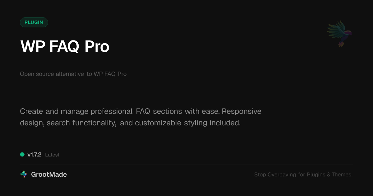 Preview of WP FAQ Pro