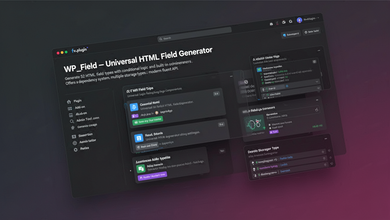 Preview of WP_Field — Universal HTML Field Generator