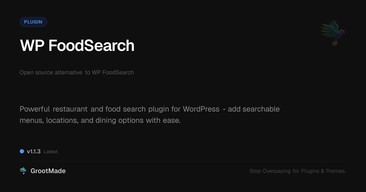 Preview of WP FoodSearch