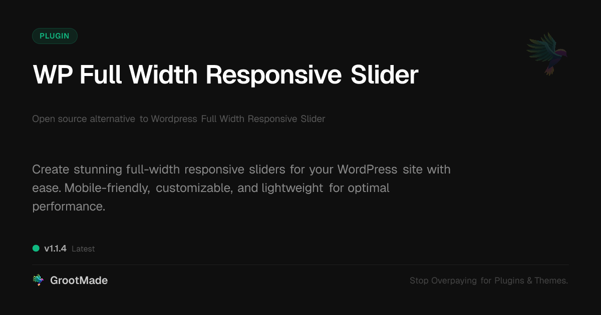 Preview of WP Full Width Responsive Slider