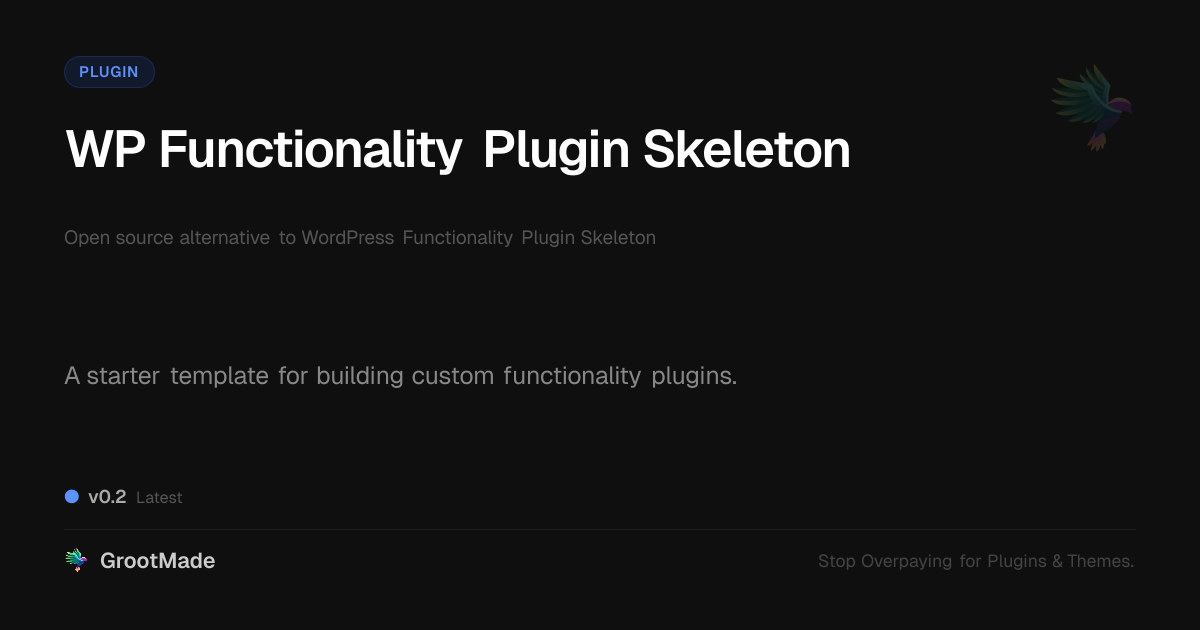 Preview of WP Functionality Plugin Skeleton