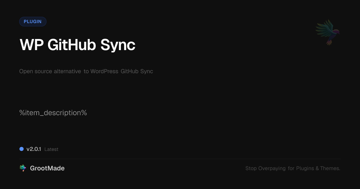 Preview of WP GitHub Sync