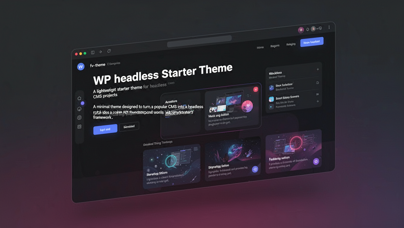 Preview of WP headless Starter Theme
