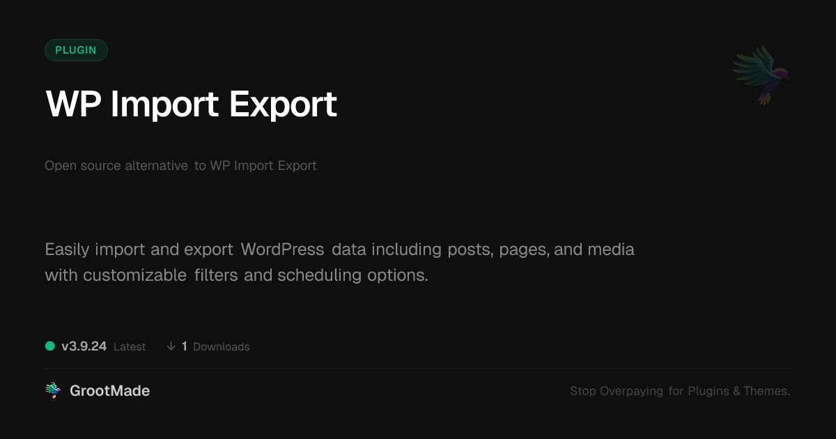 Preview of WP Import Export