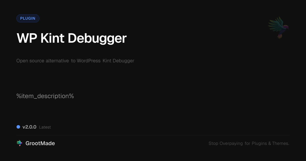 Preview of WP Kint Debugger