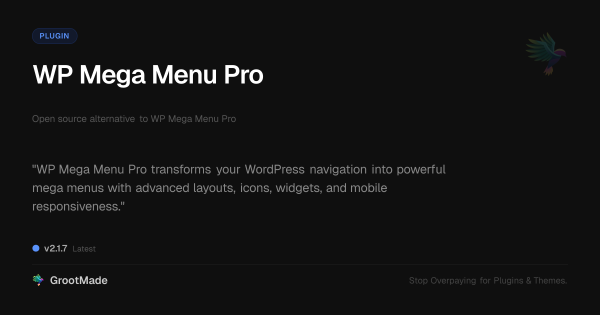 Preview of WP Mega Menu Pro