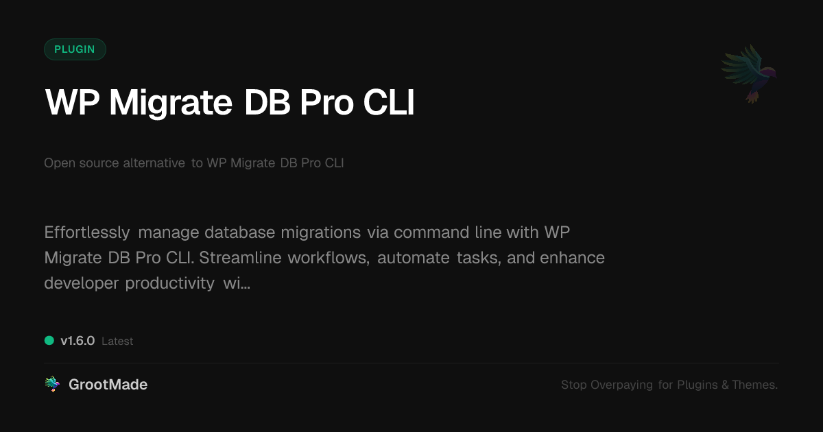 Preview of WP Migrate DB Pro CLI