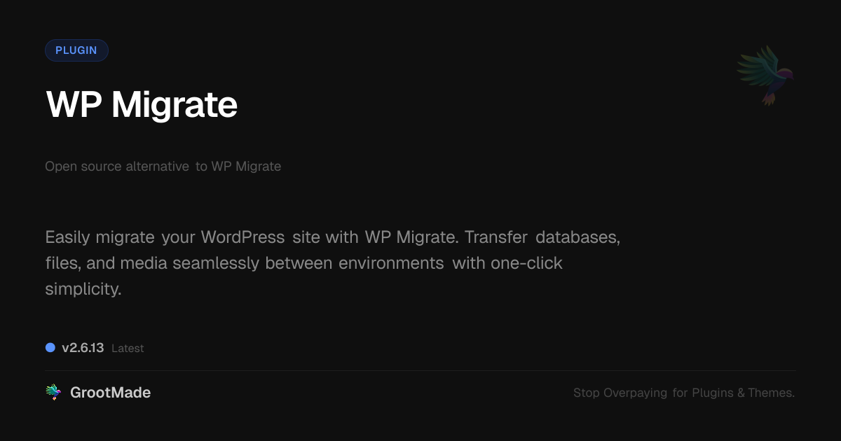 Preview of WP Migrate