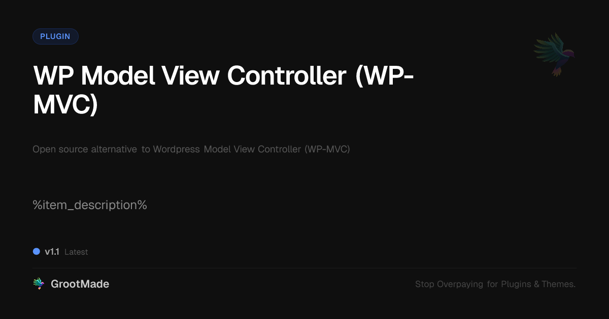 Preview of WP Model View Controller (WP-MVC)