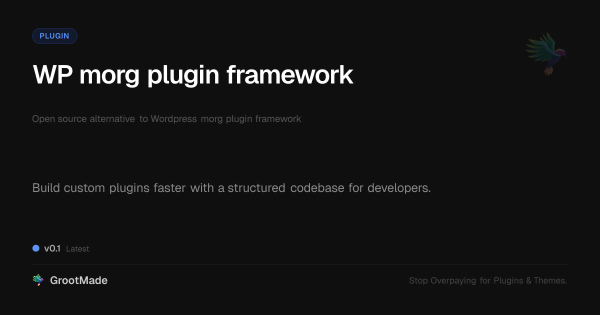 Preview of WP morg plugin framework