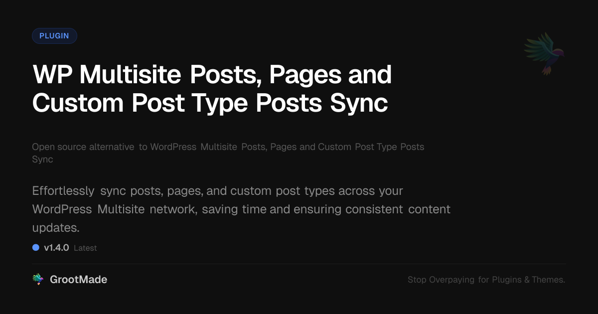 Preview of WP Multisite Posts, Pages and Custom Post Type Posts Sync