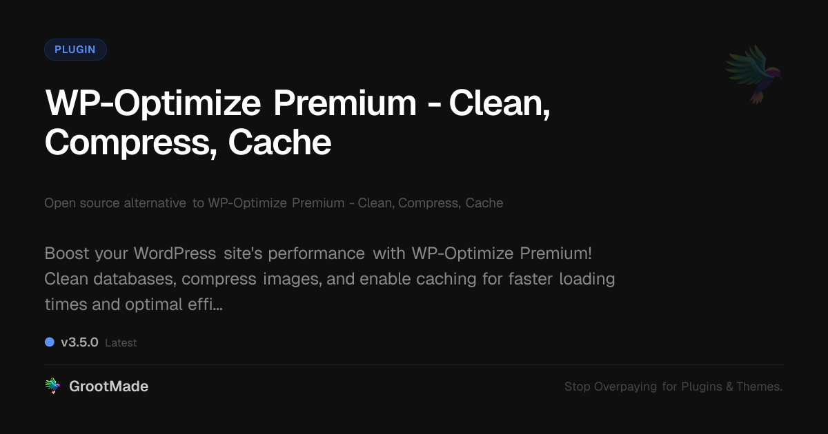 Preview of WP-Optimize Premium - Clean, Compress, Cache