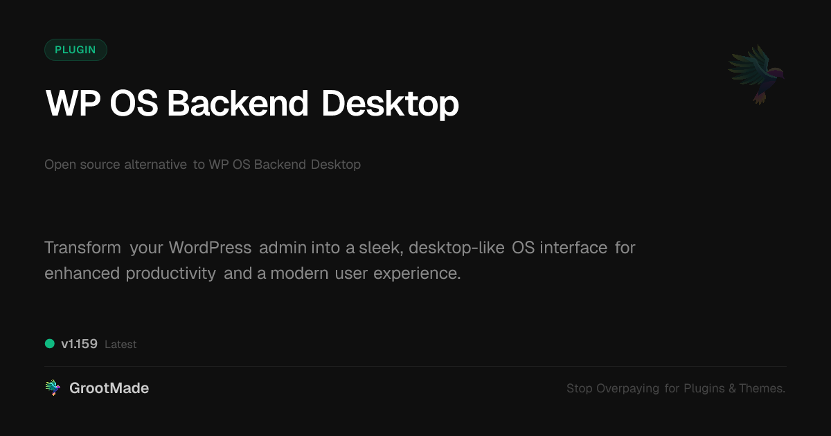 Preview of WP OS Backend Desktop