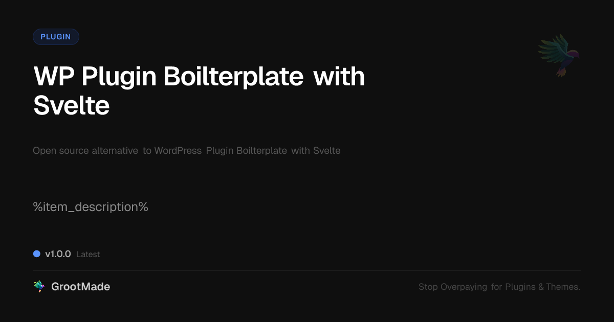 Preview of WP Plugin Boilterplate with Svelte