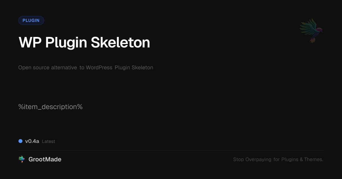 Preview of WP Plugin Skeleton