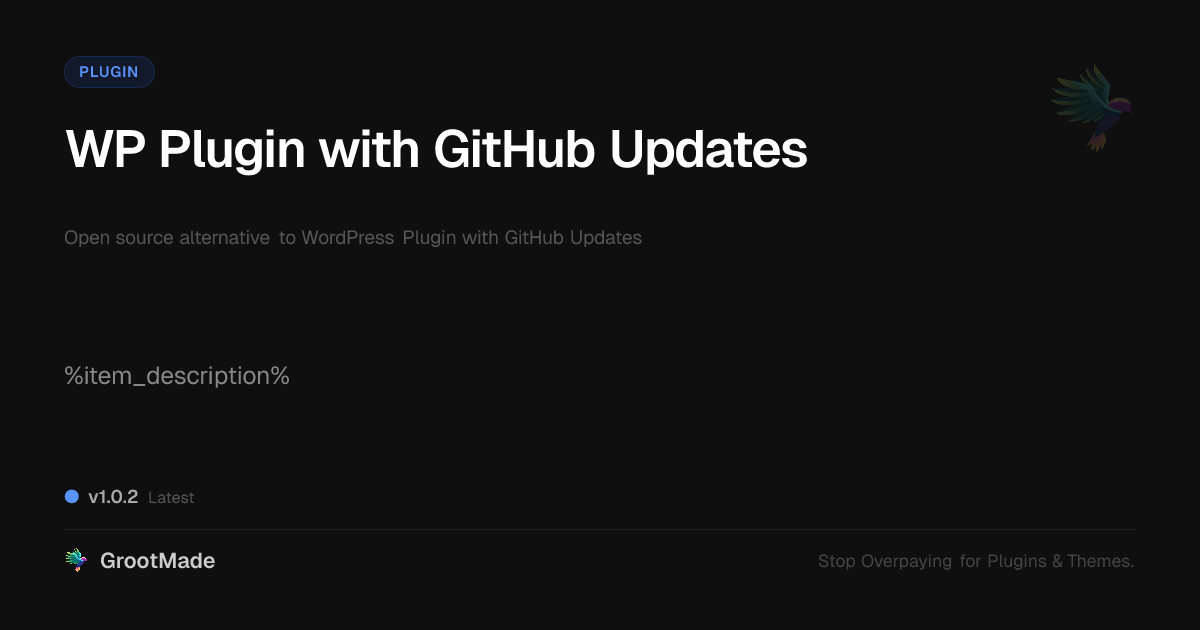 Preview of WP Plugin with GitHub Updates