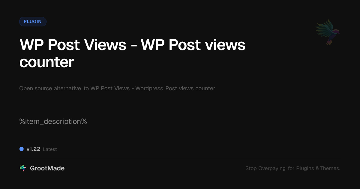 Preview of WP Post Views - WP Post views counter