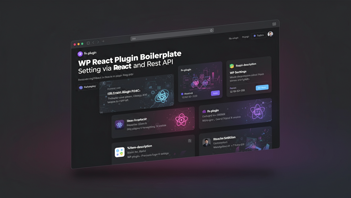 Preview of WP React Plugin Boilerplate - WP Setting via React and Rest API