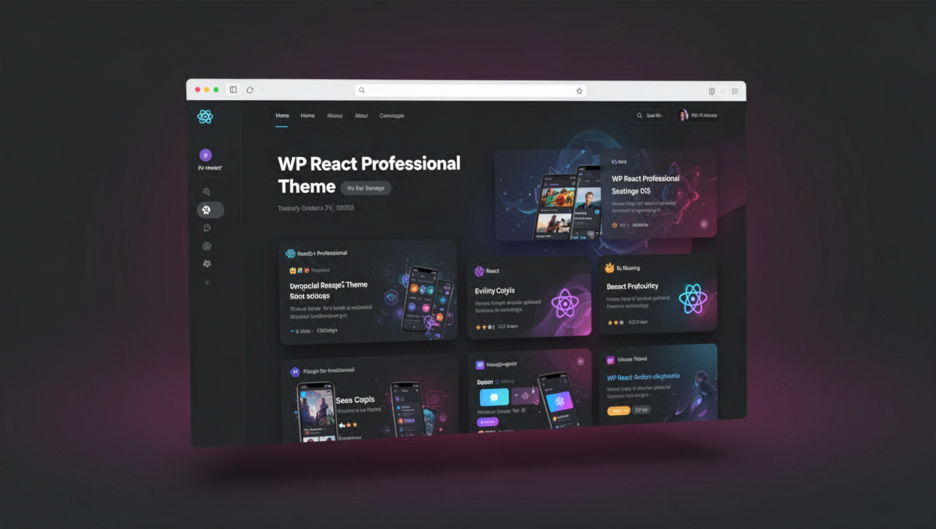 Preview of WP React Professional Theme