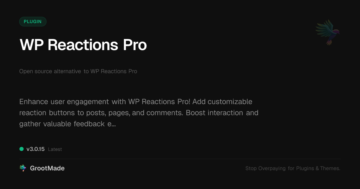 Preview of WP Reactions Pro