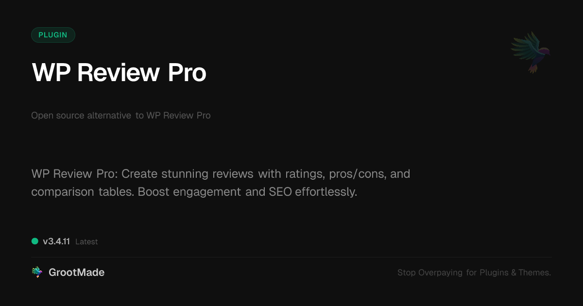 Preview of WP Review Pro