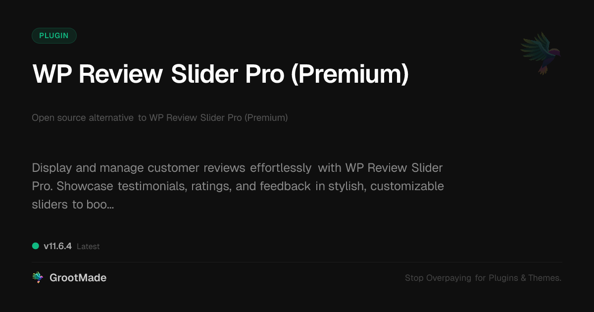 Preview of WP Review Slider Pro (Premium)