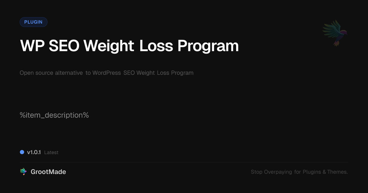 Preview of WP SEO Weight Loss Program