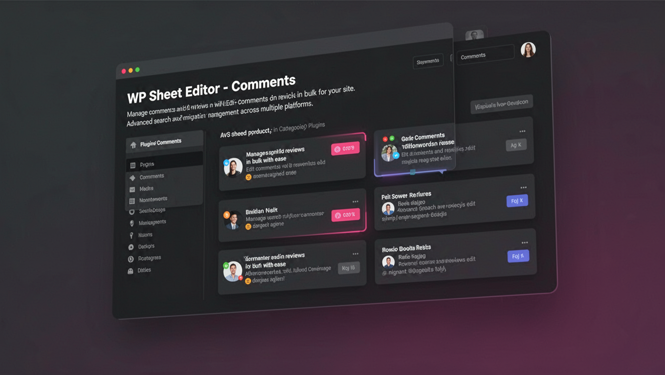 Preview of WP Sheet Editor - Comments