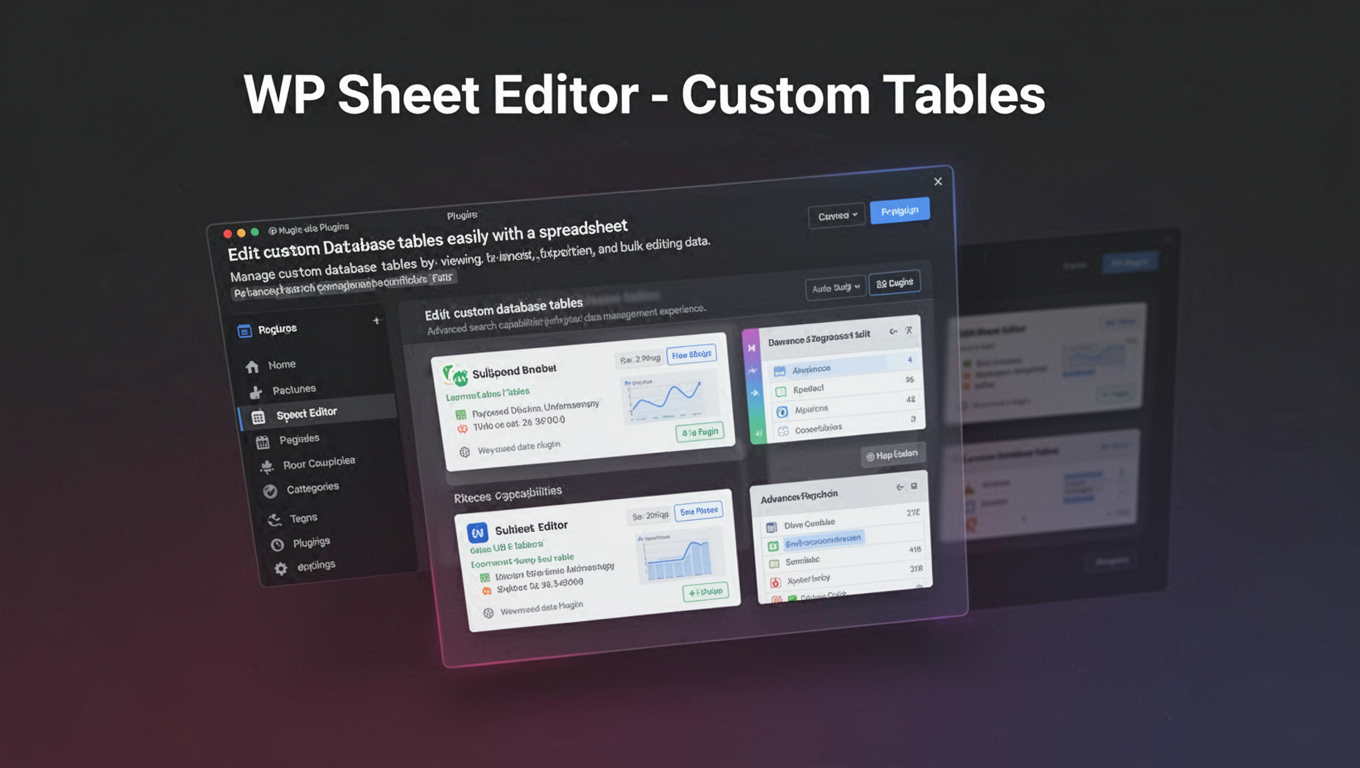 Preview of WP Sheet Editor - Custom Tables